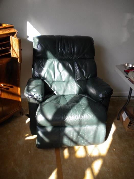 Leather recliner rocker