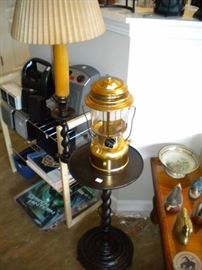 Floor lamp and lantern. 