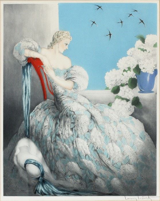 2033 - LOUIS ICART, FRENCH ETCHING, 1936 H 23 1/2", W 19 3/4", SYMPHONY IN BLUE