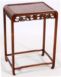 311 - CHINESE CARVED WOOD SIDE TABLE H 28'', W 20'', D 14''
