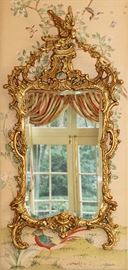 2250 - CHINESE CHIPPENDALE STYLE GILT WOOD MIRROR, H 68", W 32"