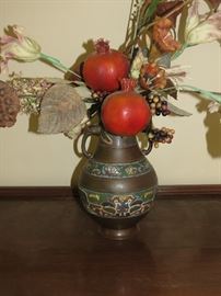 Another champlevé urn with a great flower arrangement.