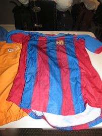 Colorful soccer attire.