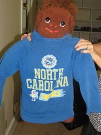 Vintage teddy bear wearing his UNC sweatshirt!