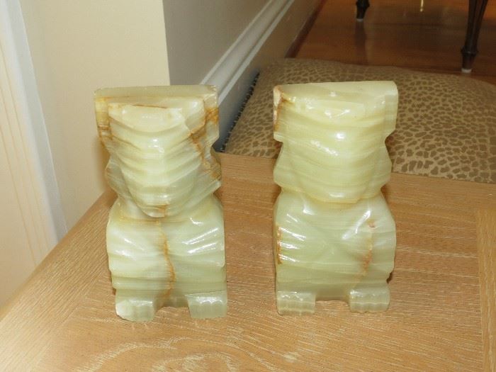 MARBLE BOOKENDS.