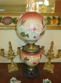 Gone With The Wind Hand Painted Huricane Lamp