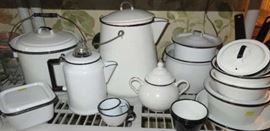 White Enamel Cookware, Kettle, Coffee Pot