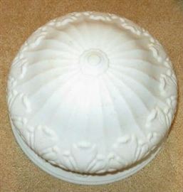 Antique Art Nouveau Satin White Glass Ceiling Flush Mount Lamp Light Shade