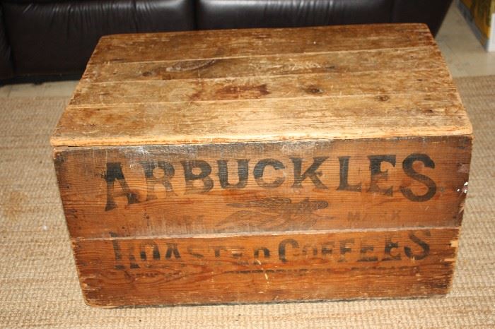 Antique Arbuckles Roasted Coffees Shipping Crate 