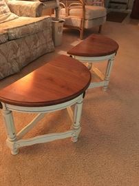 Side table with solid black walnut top