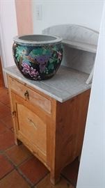 Marble top dry sink