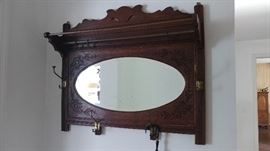 Mission Oak wall mount coat rack