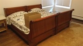 Two vintage twin size sleigh beds