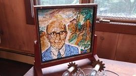 Unique vintage stained glass art
