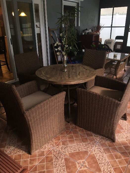 Rattan Chairs and wooden round table
