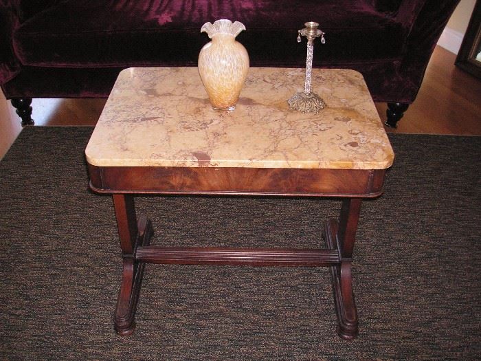Marble top lamp table