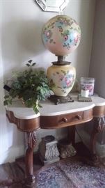 VICTORIAN WASHSTAND and GWTW LAMP