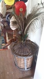 ANTIQUE DEMIJOHN in VINTNERS METAL BASKET