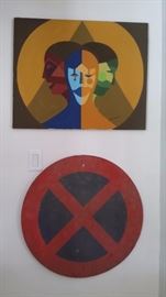 PSYCHEDELIC ARTWORK.....ANTIQUE EUROPEAN STOP SIGN