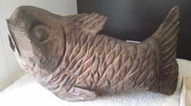 LARGE CARVED WOOD FISH