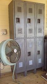 VINTAGE GYM LOCKER, OLD WESTINGHOUSE SHOP FAN that WORKS