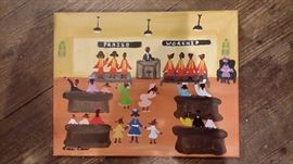 ORIGINAL LISA CRAIN FOLK ART OIL on CANVAS
