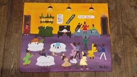 ORIGINAL LISA CRAIN FOLK ART OIL on CANVAS