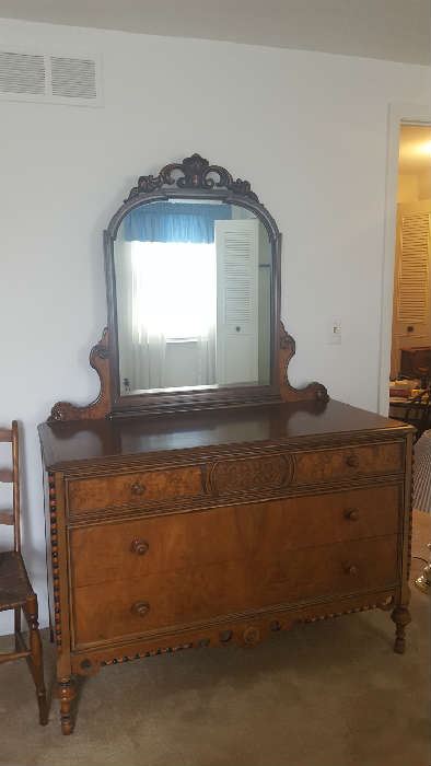 Antique dresser with mirror   $250