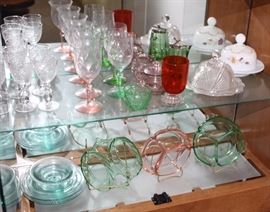 Many beautiful pieces of Heisey glass