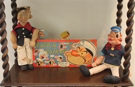 Popeye dolls and shooting game board
