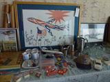 Braniff Airlines, Calder framed lithograph, 2 Calder lithographs in tubes, cards,pins,cups,paper memorabilia,etc.