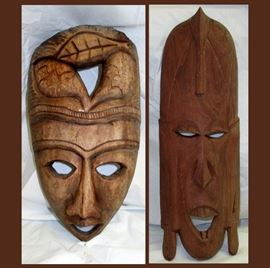 2 Nicely Carved Masks  