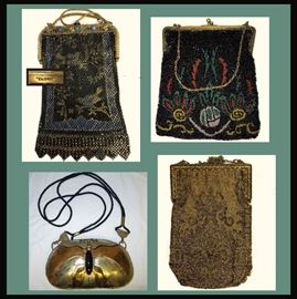 Antique Mesh and Beaded Handbags and Metal Butterfly Handbag including Elsah 