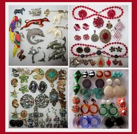 Great Selection of Costume Jewelry from Cute to Funky  Weiss, Sherman, Judy Lee, Lisner, S.A.L. Emmons, Francois, Hobe and More