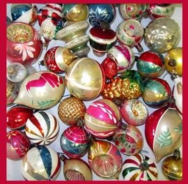 Good Selection of Vintage and Antique Christmas Ornaments many Marked Poland 
