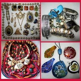 Great Selection of Costume Jewelry, Wooden Necklaces, Cloisonne Beads and so Much More 