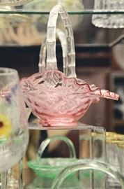 Fenton Cranberry Glass Basket