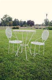 Wrought Iron Lattice Bistro Table