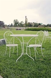 Wrought Iron Lattice Bistro Table