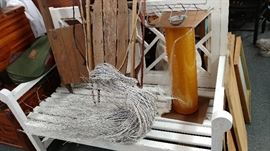 WOOD BENCH & SLEIGHS