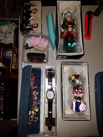 radko ornaments, Disney watch, Disney charm bracelet