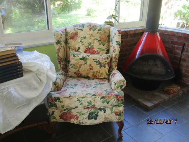 Floral Wingback chair (one of two)