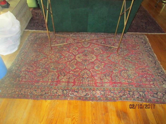 Antique wool rug about 4' x 6'