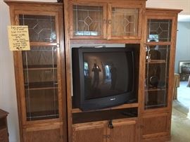 wallunit $60, TV free 
Buy the two sides separately $25 each and use as lit curio cabinets