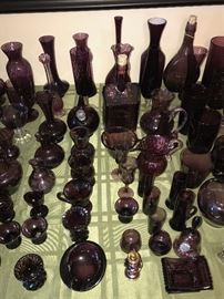 HUGE COLLECTION OF AMETHYST GLASS / PURPLE GLASS