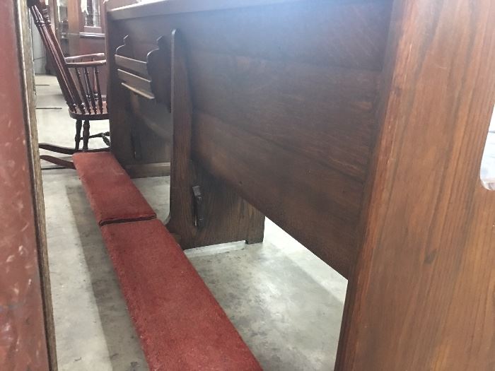 Church pew with kneeler