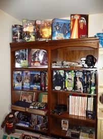 2 BOOKCASES, STAR WARS, HARRY POTTER, BOOKS