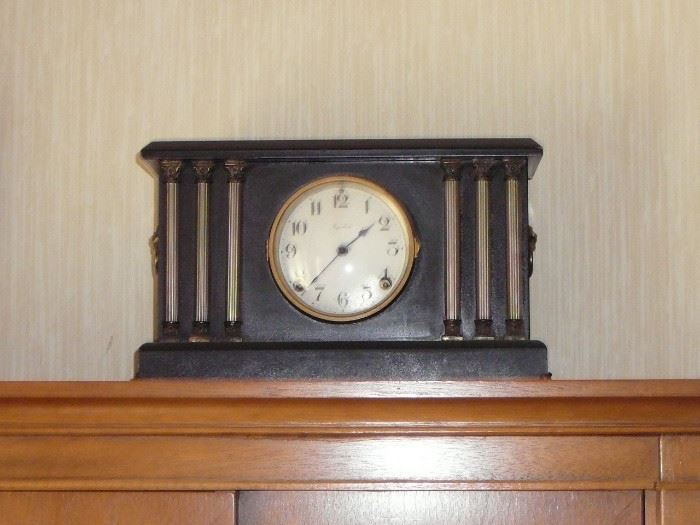 UNIQUE BLACK INGRAM MANTLE CLOCK PURCHASED AT THE ROCHESTER EXHIBITION IN THE 1920'S