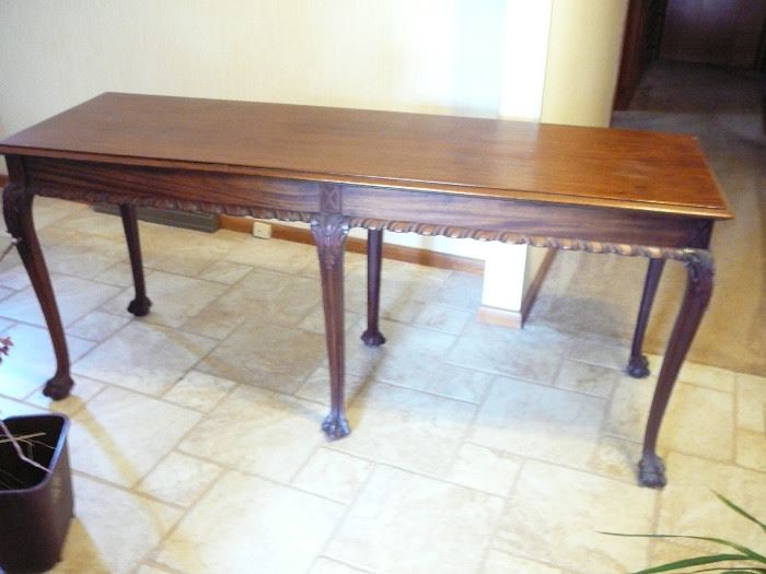 FANTASTIC HAND CARVED WALNUT TABLE - 5 1/2 FEET LONG - 22 INCHES WIDE - WONDERFUL ! 