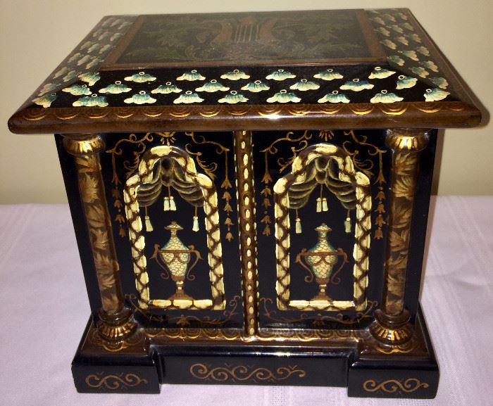 One of the many lacquered and hand painted wooden boxes that make this sale such a standout!!!